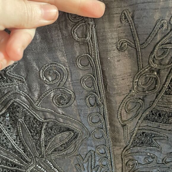 Vintage Sandy Starkman Jacket Large Black Silk Embroidered Beaded Art To Wear - Picture 5 of 14